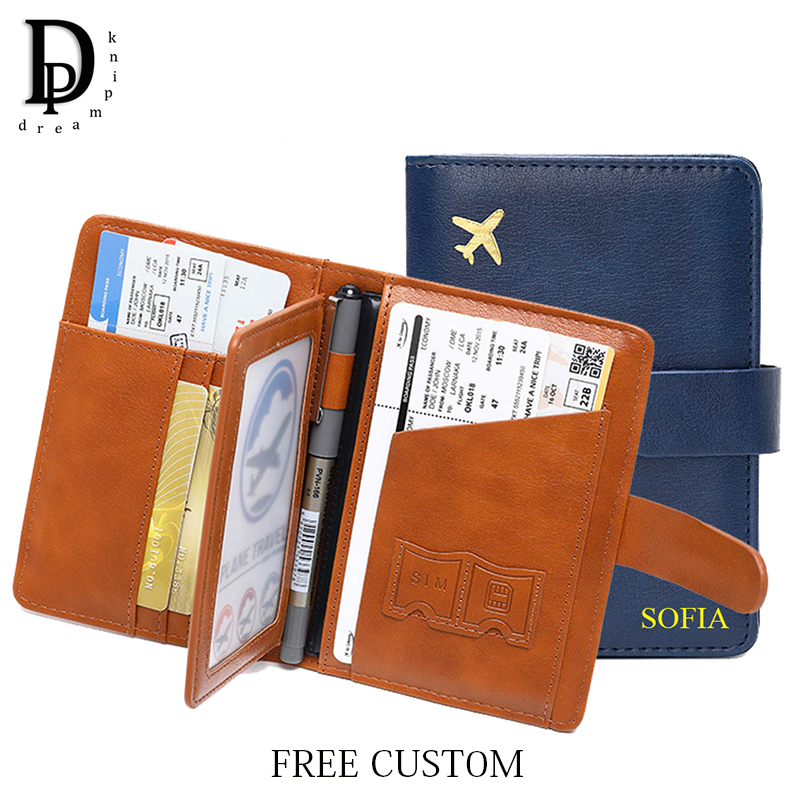 Travel Accessories Wallet - Dompet Paspor Perjalanan Huruf Kustom Kulit