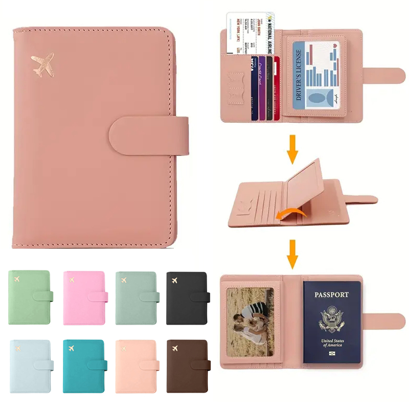 Travel Accessories Plane - Tempat Paspor Kulit Tahan Air dengan
