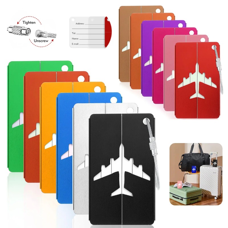 Travel Accessories Plane - Tag Bagasi Perjalanan dari Paduan Aluminium,