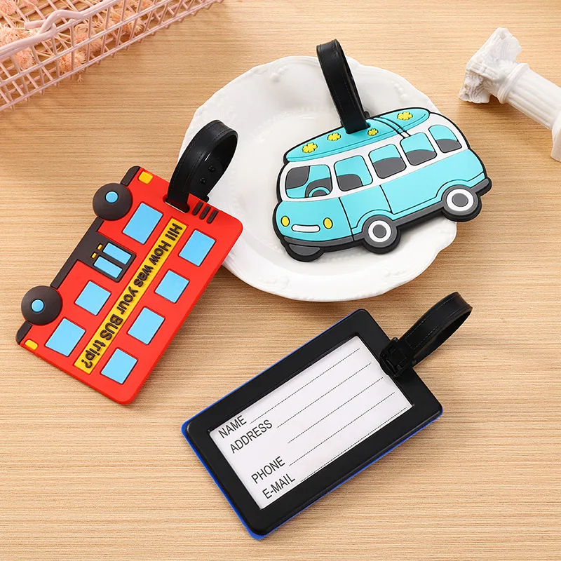 Travel Packing Cube - Tag bagasi silikon mobil kartun lucu