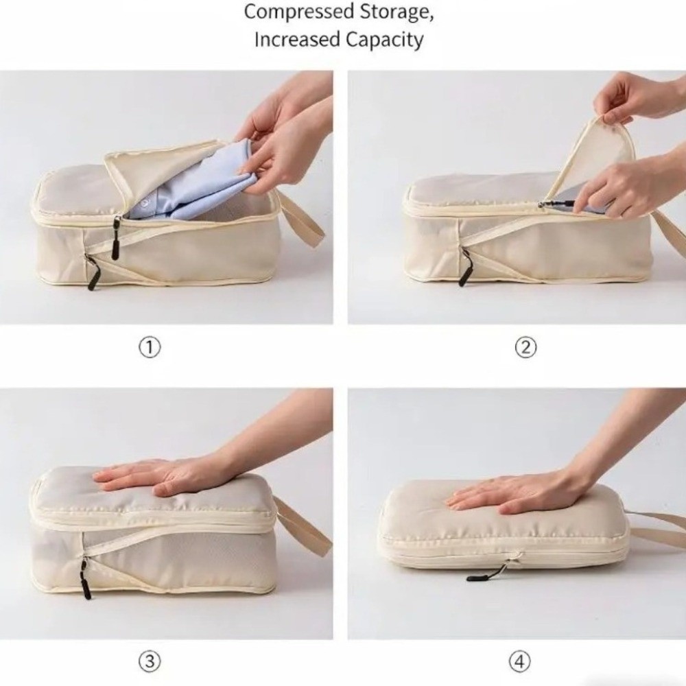 Travel Packing Cube - 3 pcs/set Kubus Pengemas Kompresi Perjalanan