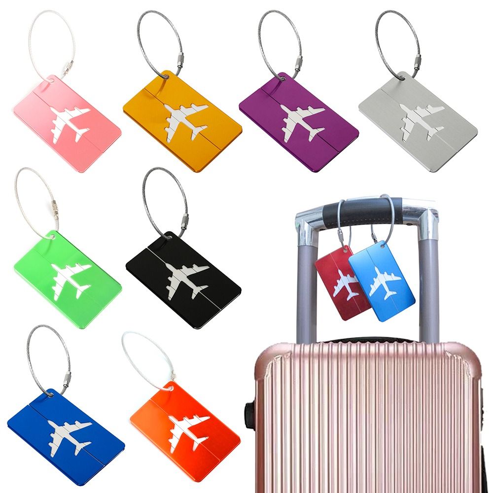 Travel Packing Cube - Label bagasi perjalanan Aluminium, koper bagasi