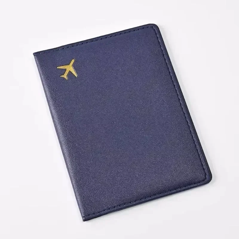 Travel Accessories Plane - Dompet Passport Kulit PU Wanita Pria,
