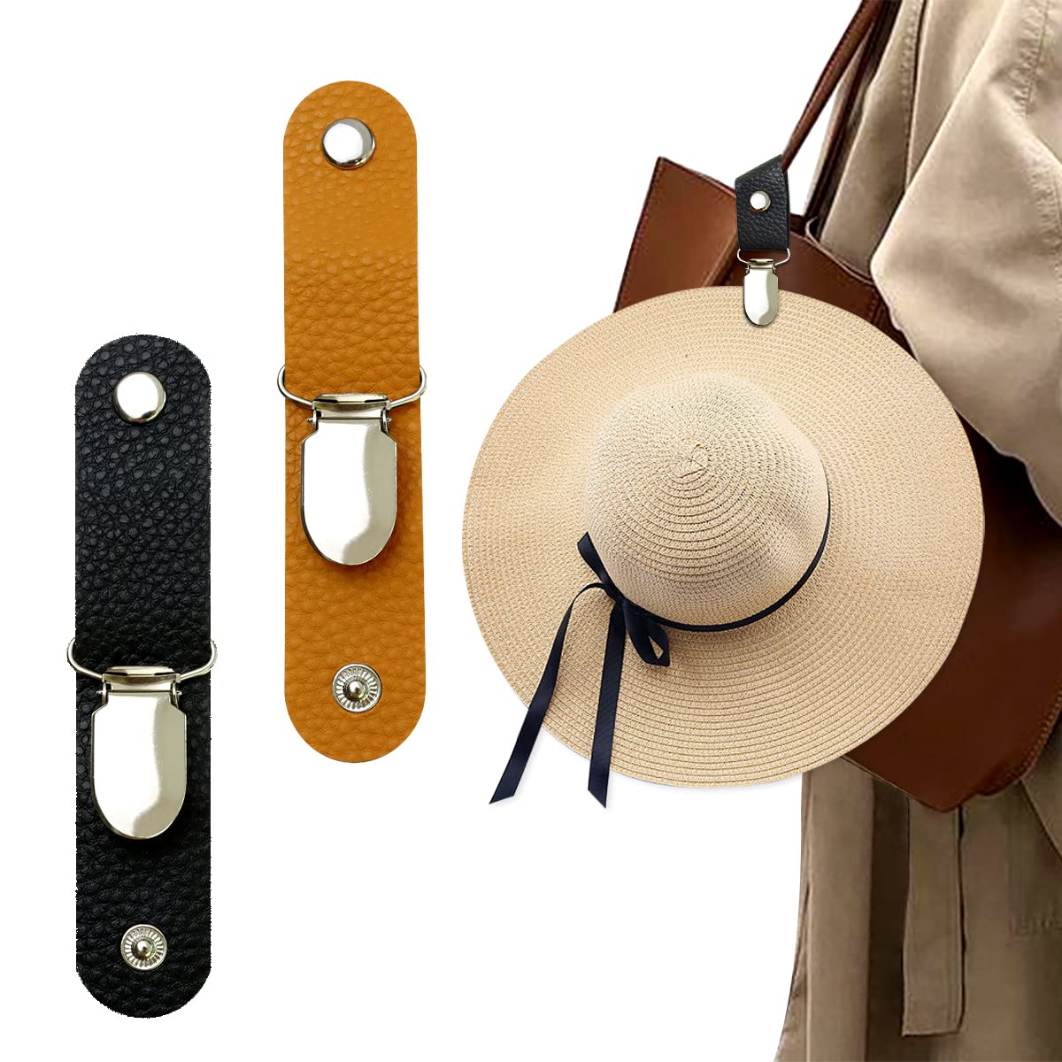 Travel Accessories Holder - Penjepit Topi Kulit PU untuk Perjalanan,