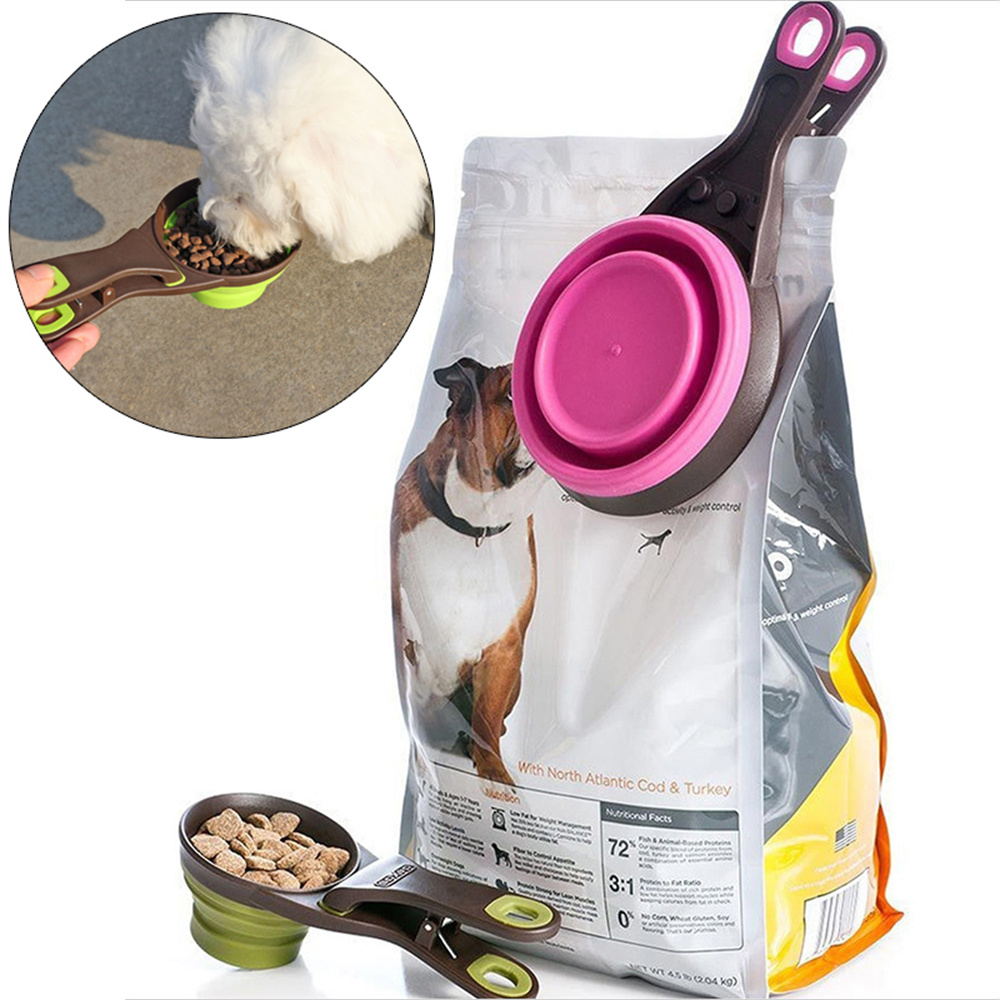 Travel Accessories Dog - Sendok Takar Makanan Hewan Peliharaan Silikon