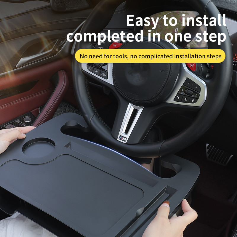 Meja Nampan Setir Mobil 2-IN-1 - Travel Accessories Holder ulasan dan harga