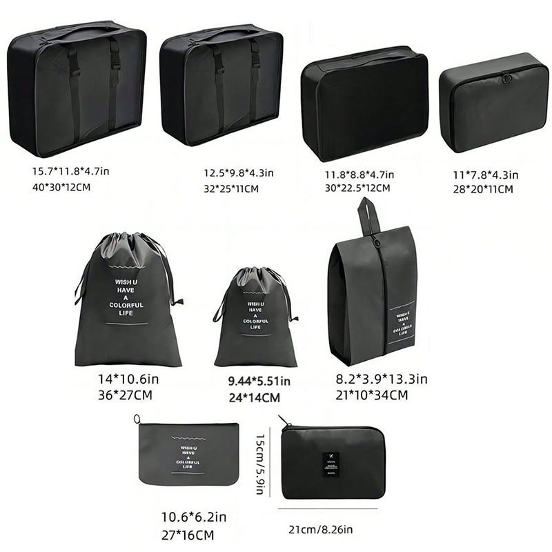 9 Buah Tas Organizer Perjalana - Travel Packing Cube ulasan dan harga