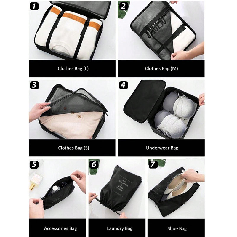 9 Buah Tas Organizer Perjalana - Travel Packing Cube ulasan dan harga